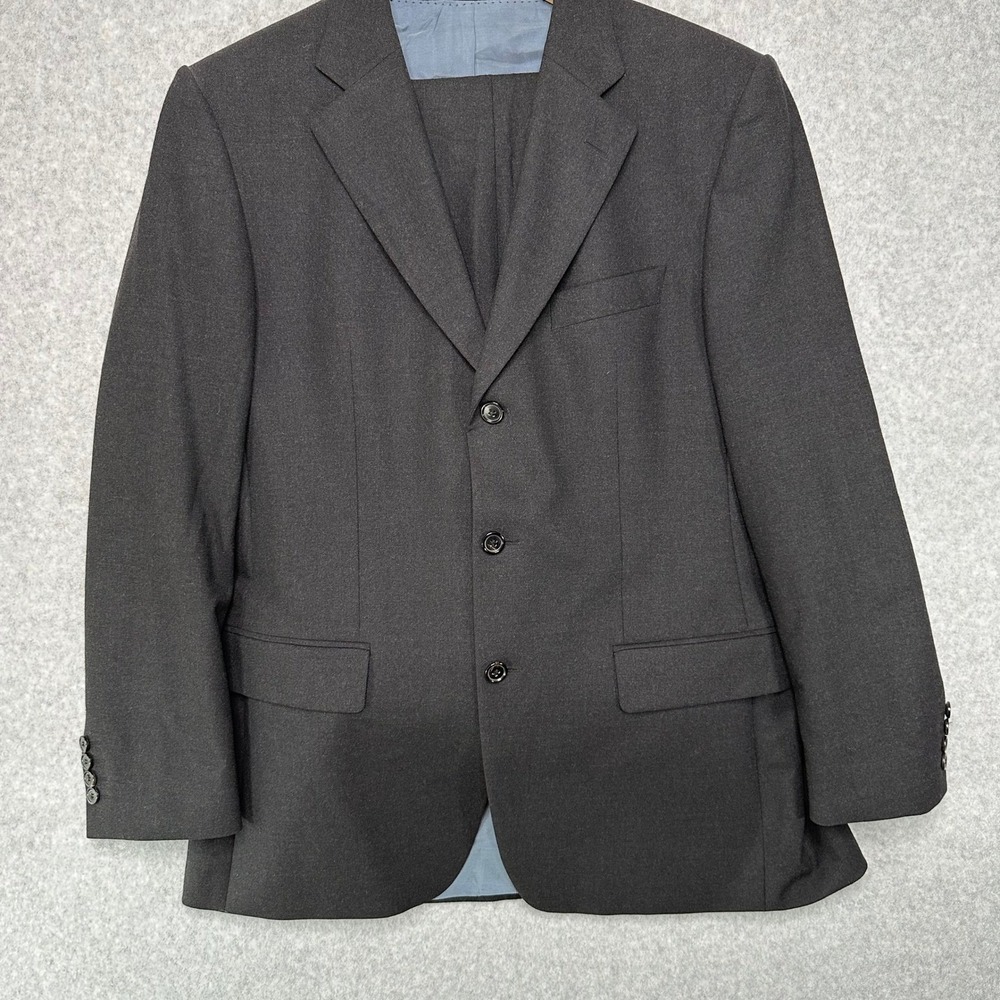 Hugo Boss Flynn Vegas Mens Wool Blend Suit Jacket Size 50 Pants Charcoal Formal